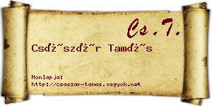 Császár Tamás névjegykártya